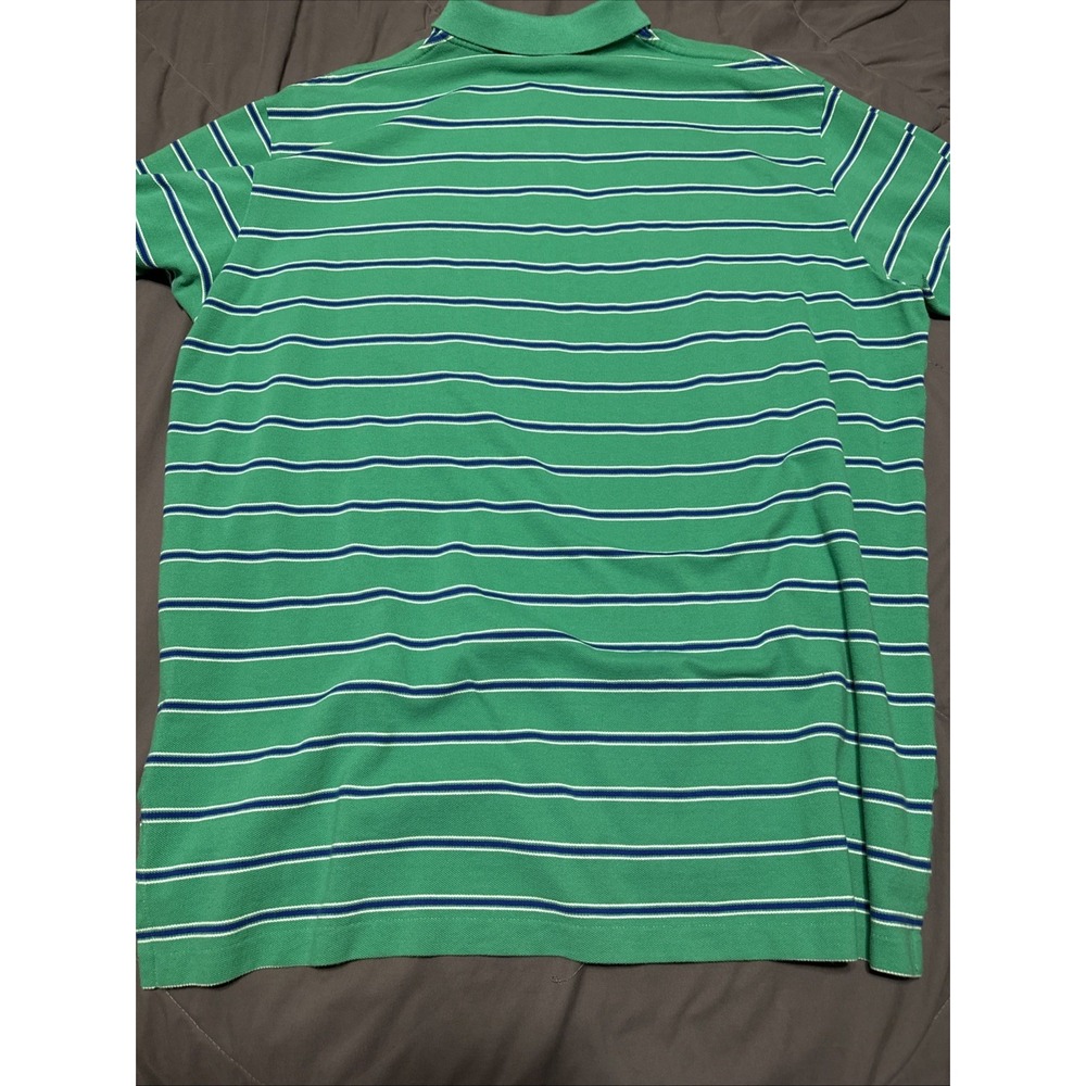 Polo Ralph Lauren Men XX-Large Green Blue Striped Polo Shirt Fit Pony Logo - Picture 5 of 5